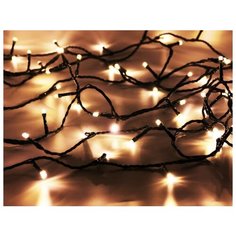 Светодиодная гирлянда НИТЬ ОБЪЕМНАЯ ДВУХЦВЕТНАЯ, 180 теплых белых/разноцветных LED ламп, 13,5м+5м, черный PVC провод, контроллер, таймер, уличная, Kaemingk