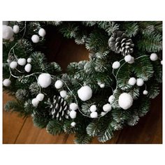 Гирлянда СНЕГОПАД белая, с блестками, 130 см, Kaemingk