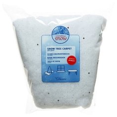 Снежное покрывало СЕРЕБРЯНЫЕ ЗВЁЗДОЧКИ круглое, белое с серебряным глиттером, полиэстер, 100 см, Kaemingk