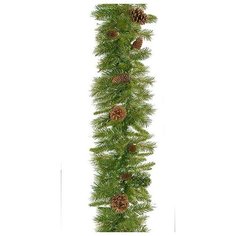 Гирлянда хвойная ЕЛОВАЯ с ШИШКАМИ, хвоя - PVC, 274х25 см, National Tree Company