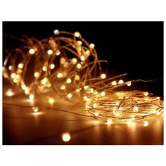 Гирлянда СВЕТЛЯЧКИ, 240 тёплых белых mini LED-ламп, уличная, 24+3 м, серебряный провод, контроллер,, Koopman International