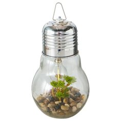 Декоративный подвесной светильник ФЛОРАРИУМ, теплая белая LED подсветка, пластик, батарейки, 23х14 см, Boltze