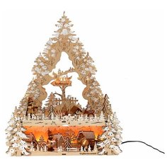 Светильник декоративный ЛЕСНОЙ ГОРОДОК с LED-огнями, 40х9х32 см, батарейки/адаптер, Sigro