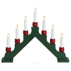 Светильник рождественский декоративный KARIN (зелёный) на 7 свечей, 42х35 см, STAR trading