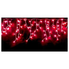 Электрогирлянда СОСУЛЬКИ 120 красных LED огней, 3х0,4 м, контроллер, коннектор, прозрачный провод, ЦАРЬ ЕЛКА