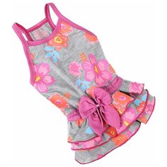 FOR MY DOGS платье для собак Цветы серо/розовое 336SS-2018 (10)