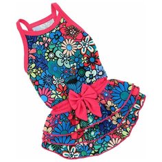 FOR MY DOGS платье для собак Ромашки синее 333SS-2018 (10)