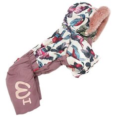 FOR MY DOGS комбинезон для собак Птички лиловый для девочек FW839-2020 F (18)