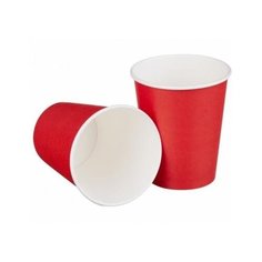 Стакан бумажный 250мл D80 мм 1-сл для горячих напитков КРАСНЫЙ Papperskopp Rus