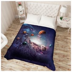 Покрывало стеганое "Планеты солнечной системы", Евро Сирень