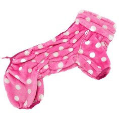 FOR MY DOGS комбинезон для собак плюш розовый в горох для девочек FW948-2020 F (12)
