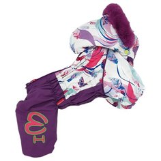 FOR MY DOGS комбинезон для собак белый/фиолет шелк для девочек FW845-2020 F (20)