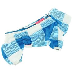 FOR MY DOGS комбинезон для собак Клетка плюш голубой для мальчиков FW946-2020 M (22)