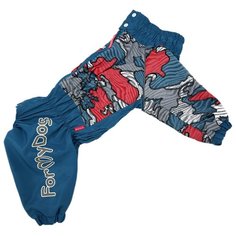 FOR MY DOGS дождевик для собак Камуфляж голубой для мальчиков 481SS-2020 M (A3)