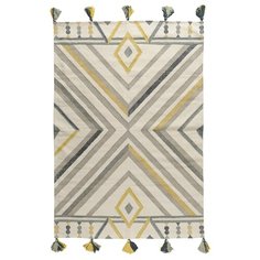 Ковер из хлопка с контрастным узором и кисточками из коллекции Ethnic, 70х160 см Tkano