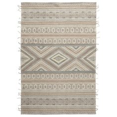 Ковер из хлопка, шерсти и джута с геометрическим орнаментом из коллекции Ethnic, 70х160 см Tkano