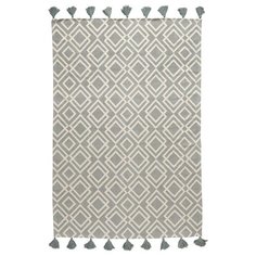 Ковер из хлопка с этническим узором Ромбы и кисточками из коллекции Ethnic, 120х180 см Tkano