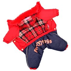 FOR MY DOGS комбинезон для собак Клетка красный для девочек FW242-2014 F (8)