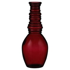 Стеклянная ваза ГРАНАДА, прозрачная, бордовая, 30х12 см, Edelman 1050766