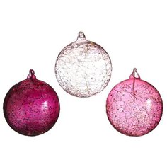 Светящийся шар ДЖИЛЬЯ, стекло, прозрачный пурпурный, 10 микро LED-огней, 12 см, батарейки, таймер Boltze