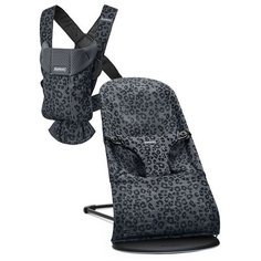 BabyBjorn Кресло-шезлонг Bliss Mesh + рюкзак MINI, цвет: леопард антрацит /леопард антрацит