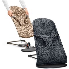 BabyBjorn Кресло-шезлонг Bliss Mesh + чехол, цвет: леопард антрацит /леопард бежевый