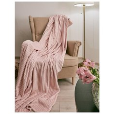 Плед Guten Morgen, Luxe pink/gold, полоса, розовый ; Размер: 1.5