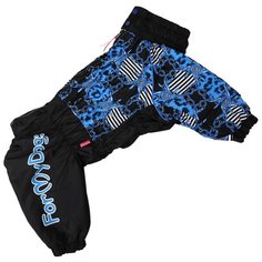 FOR MY DOGS комбинезон для собак Цепи черно/синий для мальчиков FW588-2018 M (A1)