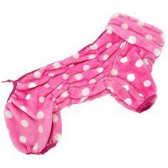 FOR MY DOGS комбинезон для собак плюш розовый в горох для девочек FW948-2020 F (18)