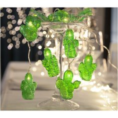 Гирлянда светодиодная FRUITY с плафонами-кактусами, длина - 1,35 м, цвет - зеленый, 726-97 Star Trading