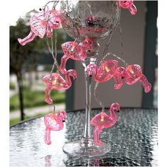 Гирлянда светодиодная FRUITY с плафонами-фламинго, длина 1,8 м, цвет - розовый, 726-93 Star Trading