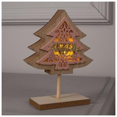 Фигура дерев. "Елка новогодняя", 16 см, LR44 (в компл.), Т/БЕЛЫЙ 5231809 Luazon Lighting