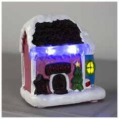 Фигура керамическая световая "Сказочный домик" 10.5 см, 3 LED, ААА*3 (не в компл), МУЛЬТИ 5133391 Luazon Lighting