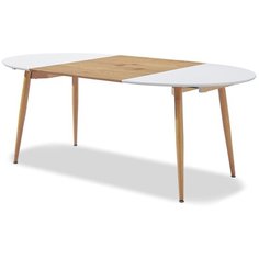 Стол раскладной Margaret 120-200, белый/светлое дерево I Modern