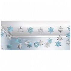 Новогодняя декорация: Гирлянда из блестящих снежинок Amscan
