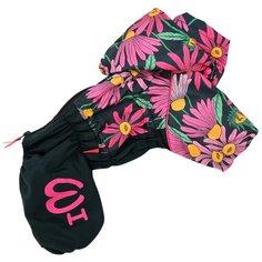 FOR MY DOGS дождевик для собак Цветы черно/розовый для девочек 424SS-2020 F (10)