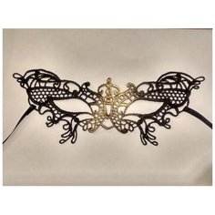 Кружевная маска Filo butterfly, черная с золотом Giacometti
