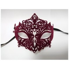 Венецианская бордовая бархатная маска Giglietto Giacometti