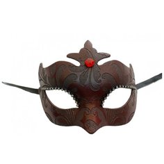 Венецианская маска, бордовая с узором Giacometti