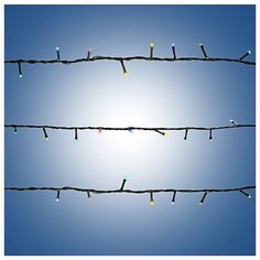 Электрогирлянда Snowmen "Шарик", зеленый кабель, многоцветная, 140 лампочек, 7,2 м + 1,5 м до розетки (Е96351)