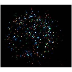 Электрогирлянда Snowmen новогодняя, 200 лампочек, многоцветная, 8 функций, зелёный кабель, 9,95 м + 1,5 м до розетки (Е96503)