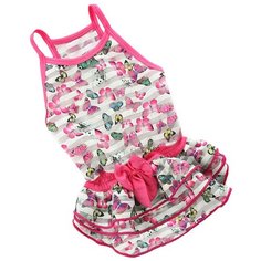 FOR MY DOGS платье для собак Бабочки розовое 413SS-2019 (14)