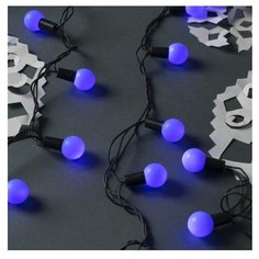 Гирлянда Luazon Lighting Нить с насадками Шарики большие d=2.5 см 1855 1000 см, 100 ламп, синий/черный провод