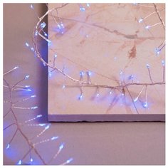 Гирлянда Luazon Lighting Мишура Роса, 200 LED, 200 см, 200 ламп, синий/серебристый провод