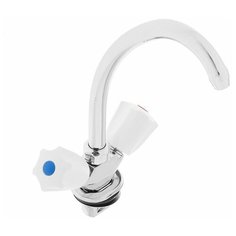 Смеситель для кухни (мойки) Сантаком 120000с двухрычажный серебристый