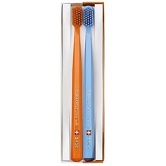 Зубная щетка Curaprox CS 5460 Ultra Soft Charles-Édouard Limited Edition, голубой/оранжевый