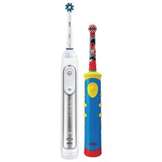 Электрическая зубная щетка Oral-B Genius 8200, белый/синий/красный