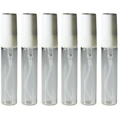 Флаконы для духов Aromaprovokator стекло, белый спрей пластик 5 ml набор 6 шт