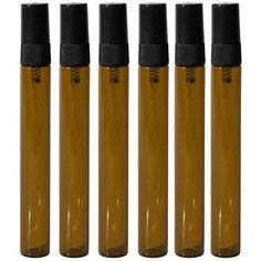 Флаконы для духов Aromaprovokator темное стекло, черный спрей пластик 10 ml набор 6 шт