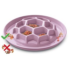 Миска Lilli Pet Art style II для медленного кормления, 32*32*6 см, розовая